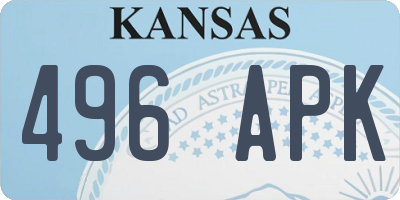 KS license plate 496APK