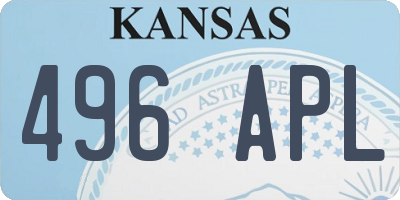 KS license plate 496APL