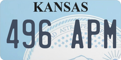 KS license plate 496APM