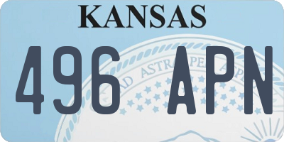 KS license plate 496APN