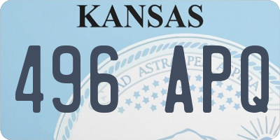 KS license plate 496APQ