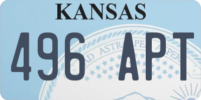 KS license plate 496APT
