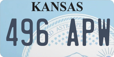 KS license plate 496APW