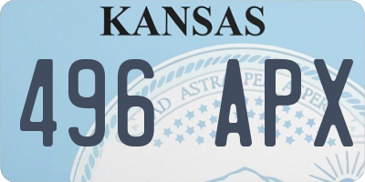 KS license plate 496APX