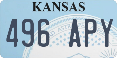 KS license plate 496APY