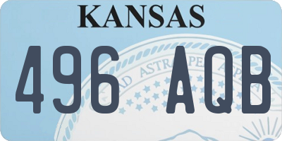 KS license plate 496AQB