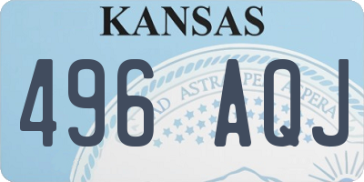 KS license plate 496AQJ