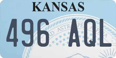 KS license plate 496AQL