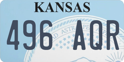 KS license plate 496AQR