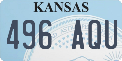 KS license plate 496AQU