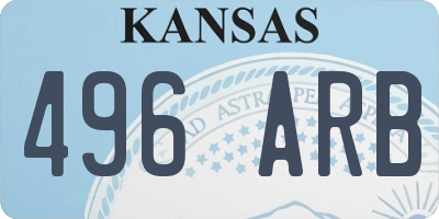 KS license plate 496ARB