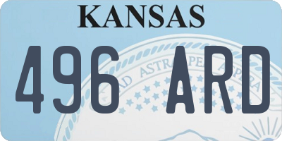 KS license plate 496ARD