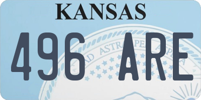 KS license plate 496ARE