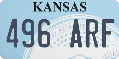 KS license plate 496ARF