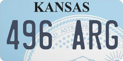 KS license plate 496ARG