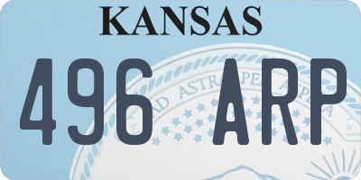 KS license plate 496ARP
