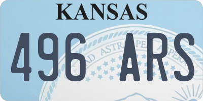 KS license plate 496ARS
