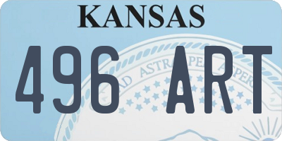 KS license plate 496ART