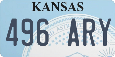 KS license plate 496ARY