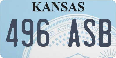 KS license plate 496ASB