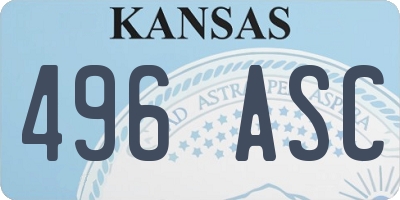 KS license plate 496ASC