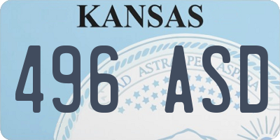 KS license plate 496ASD