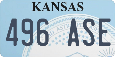 KS license plate 496ASE