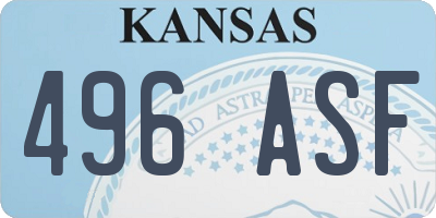 KS license plate 496ASF