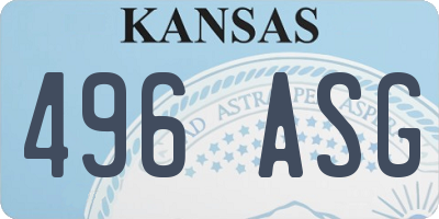 KS license plate 496ASG