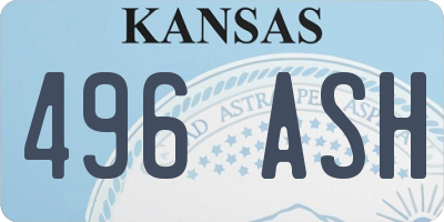 KS license plate 496ASH