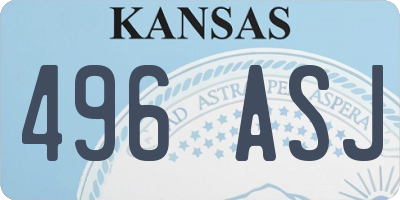 KS license plate 496ASJ
