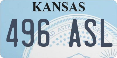 KS license plate 496ASL