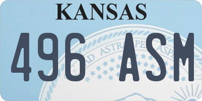 KS license plate 496ASM