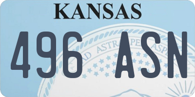 KS license plate 496ASN