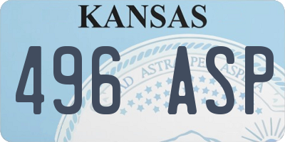 KS license plate 496ASP