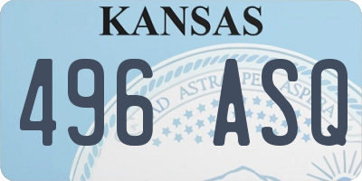 KS license plate 496ASQ