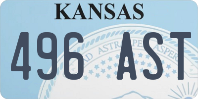 KS license plate 496AST