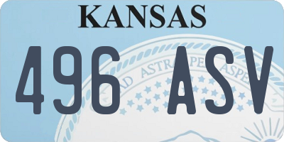 KS license plate 496ASV