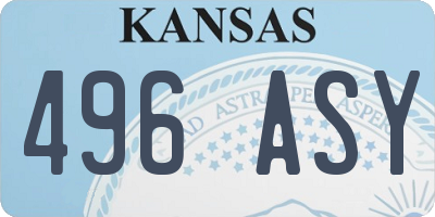 KS license plate 496ASY