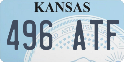 KS license plate 496ATF