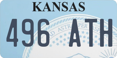 KS license plate 496ATH