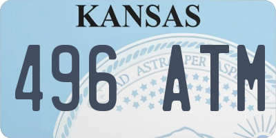 KS license plate 496ATM