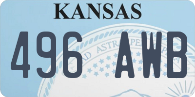 KS license plate 496AWB