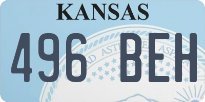 KS license plate 496BEH