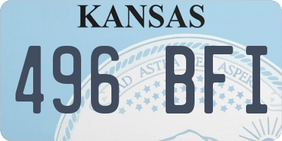 KS license plate 496BFI