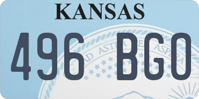 KS license plate 496BGO