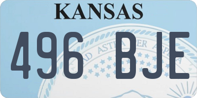 KS license plate 496BJE