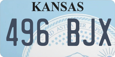 KS license plate 496BJX