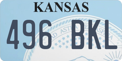 KS license plate 496BKL