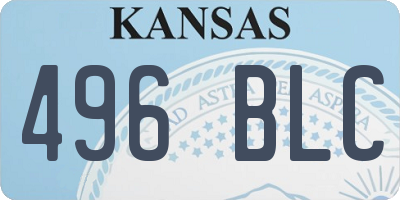 KS license plate 496BLC